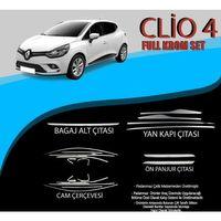 Renault Clio Uyumlu 4 Krom Set (Cam Çerçeve.-Yan Kapı Çıt.-Ön Panjur Çıt.- Bagaj Alt Çıta.) Parça