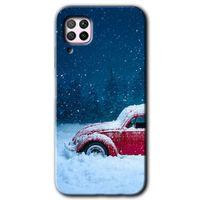 MRCİLETİSİM Huawei P40 Lite Kılıf HD Desen Baskılı Arka Kapak + Temperli Cam - Karlı Vosvos