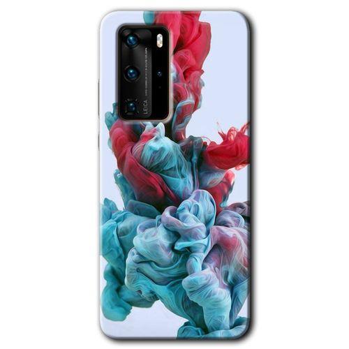 MRCİLETİSİM Huawei P40 Pro Kılıf HD Desen Baskılı Arka Kapak + Temperli Cam - Renkli Karışım