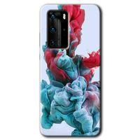 MRCİLETİSİM Huawei P40 Pro Kılıf HD Desen Baskılı Arka Kapak + Temperli Cam - Renkli Karışım