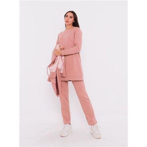 Minimal Kapitoneli Yelekli Spor Üçlü Takım - 70060.034 - Pudra