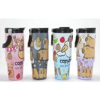 Capybara Desenli Isı Muhafazalı Pipetli Dev Çelik Kupa (tumbler) Alk4431