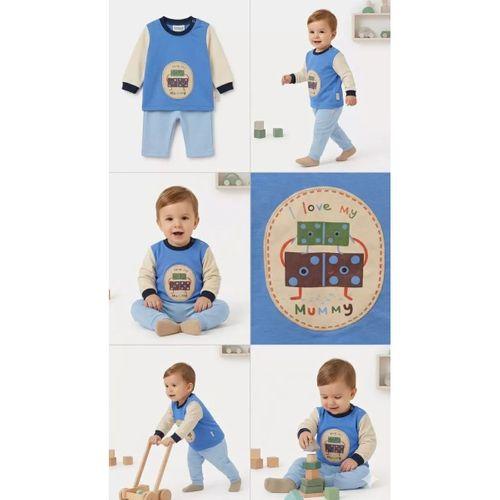6/24 Ay Baskılı 2 Parça Bebek Takımı
