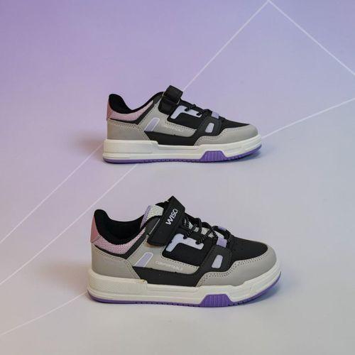 wisco 062 Siyah-Lila Cırtlı Kız Çocuk Spor Aayakkabı