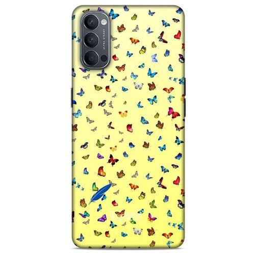 Oppo Reno 4 Kılıf Kelebek Etkisi (14) Lansman Kılıf Kırmızı Krem