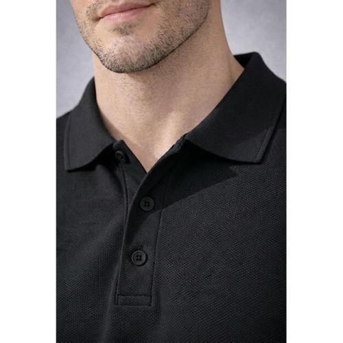 Orlando Polo Yaka Pike Kumaş Relaxed Fit Basic Düğmeli Relaxed Fit Erkek T-Shirt - Siyah