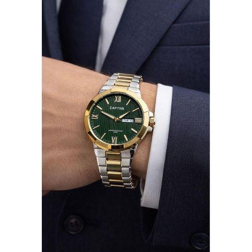 Captiva Bileklik Hediyeli Çelik Kordon Haftanın Günü Ve Takvimli Kadran Erkek Kol Saati CT.M.001.M1