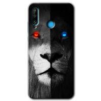 Huawei P30 Lite Kılıf Baskılı Kapak - Fire and Ice Lion +Tam Kaplayan Mat Seramik
