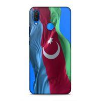 Huawei Psmart 2019 Uyumlu Kılıf Azarbaijan (6) Silikon Kılıf Dalgalanan Bayrak