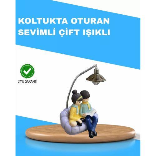 Romantik Çift Temalı Dekoratif Masa Lambası Yumuşak Led Işık