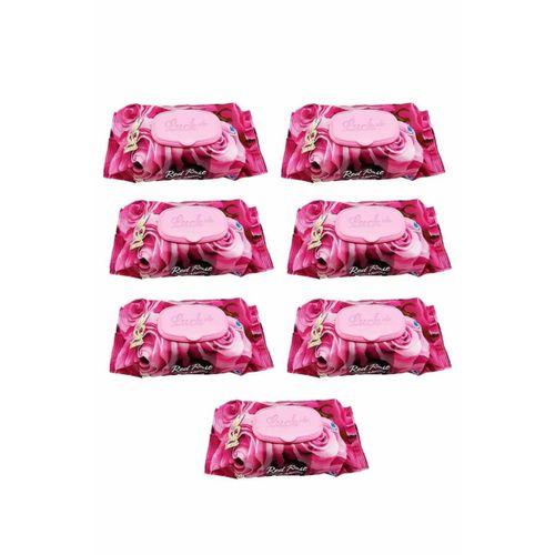 7 Paket Red Rose Islak Havlu Mendil 90 Adet Kapaklı Gül Kokulu