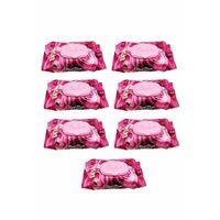 7 Paket Red Rose Islak Havlu Mendil 90 Adet Kapaklı Gül Kokulu