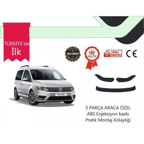 Vw Caddy 2016 Sonrası 3 Parça Ön Lip Siyah