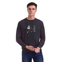 Elvis Presley Baskılı Füme Antrasit Erkek Sweatshirt