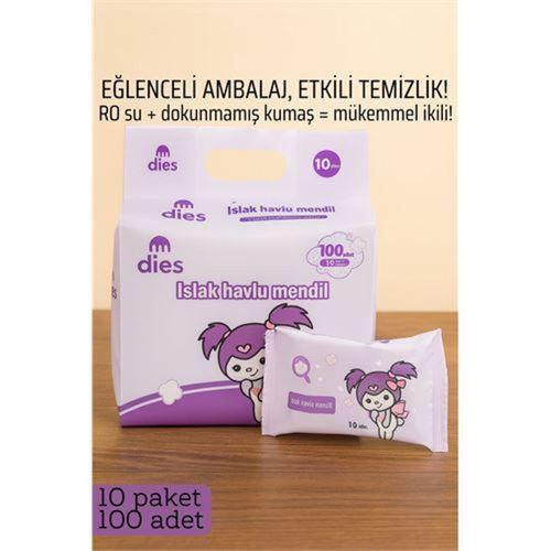 Dies Islak Mendil -RO Saf Su & Dokunmamış Kumaşlı, 100 Yaprak Temizlik Keyfi MOR