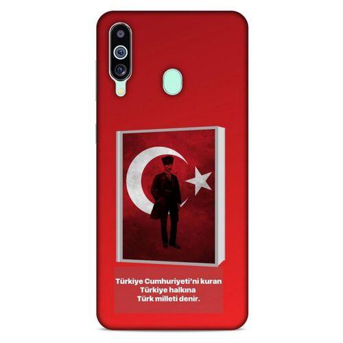 Samsung Galaxy M40 Kılıf Atatürk (4) Koruma Kılıfı Kırmızı