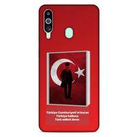 Samsung Galaxy M40 Kılıf Atatürk (4) Koruma Kılıfı Kırmızı