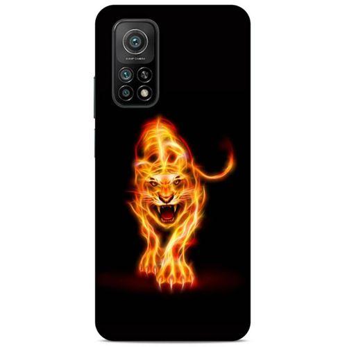 Lopard Xiaomi Mi 10T 5G Uyumlu Kılıf FireX (27) Tasarımlı Kılıf Ateşten Kaplan