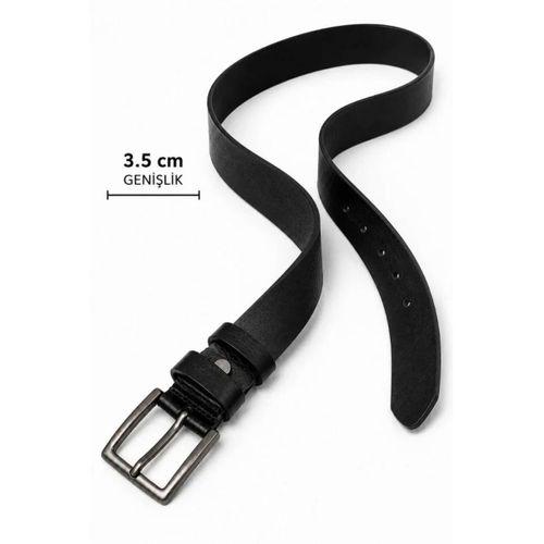Erkek Hakiki Deri 3.5 Cm Klasik Kemer Metal Tokalı Günlük Ve Klasik Kullanım