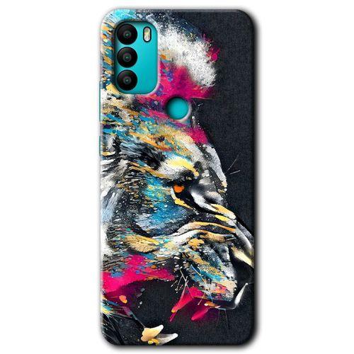 MRCİLETİSİM General Mobile GM 21 Plus Kılıf HD Desen Baskılı Arka Kapak + Temperli Cam - Colorfull Aslan