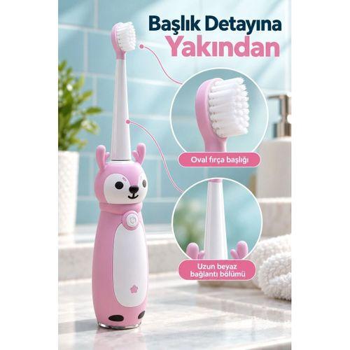 Şarjlı Diş Fırçası Pembe Gövdeli Yedek Başlıklı