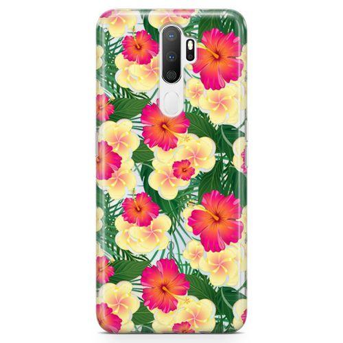 Oppo A5 2020 Kılıf Kanada Çiçekleri Arka Kapak Koruma Desenli Full Koruyucu