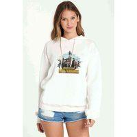 Pubg Baskılı Beyaz Kadın Kapşonlu Sweatshirt