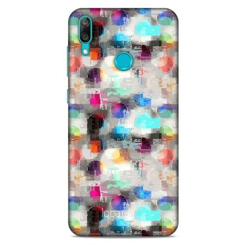 Huawei Y7 2019 Kılıf Pastel Renkler (8) Baskılı Kılıf Turkuaz Beyaz