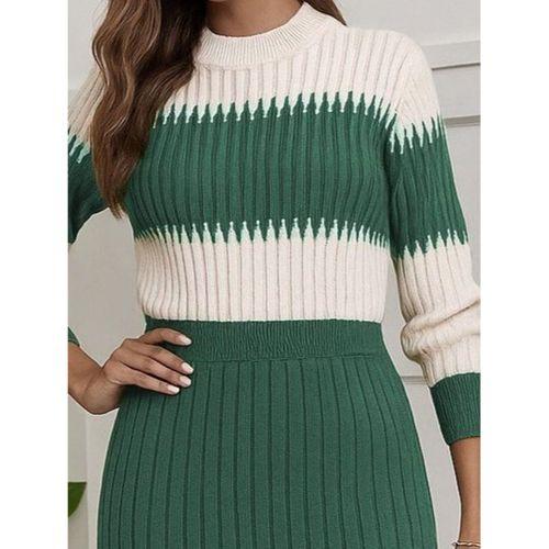 Kadın Uzun Kollu Triko Etekli Takım