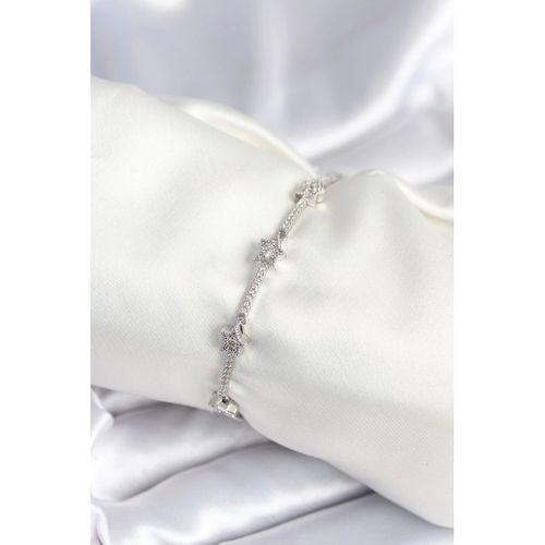 Pirinç Gümüş Renk Halley Yıldız Model Kadın Bileklik