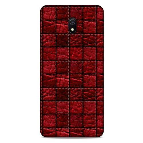 Xiaomi Redmi 8A Kılıf Patchwork (12) Koruyucu Silikon Kırmızı Bordo