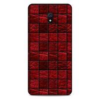 Xiaomi Redmi 8A Kılıf Patchwork (12) Koruyucu Silikon Kırmızı Bordo