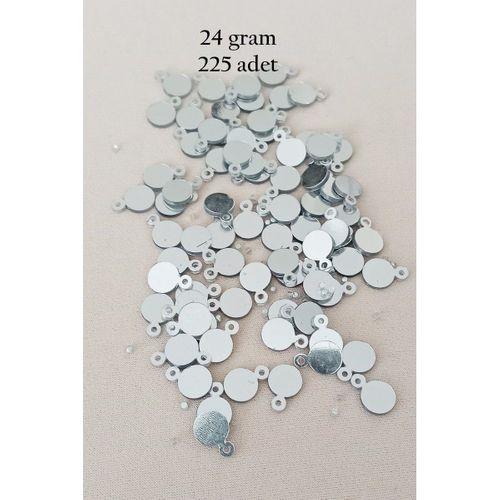Oya Abiye Bileklik Kolye Pleksi Metalik Plastik Pul Gümüş Renk 24 gram 225 adet - BNC580