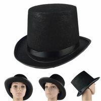 Yetişkin Boy Siyah Renk Keçe Sihirbaz Fötr Şapka