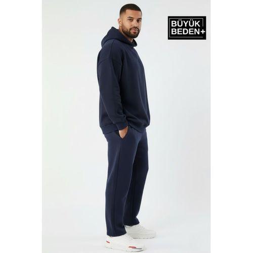 Erkek Büyük Beden Kapşonlu ince Sweatshirt SPR24BSW57