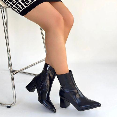 Mosy Siyah Rugan Topuklu Bot