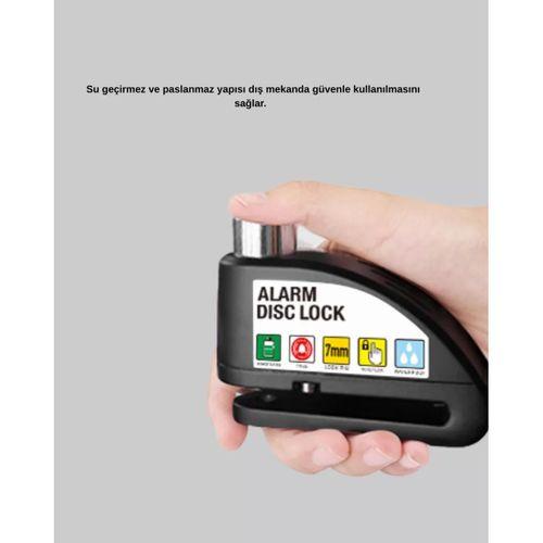 110 Db Alarmlı Disk Fren Kilidi Su Geçirmez Çelik Gövde Motosiklet Güvenlik