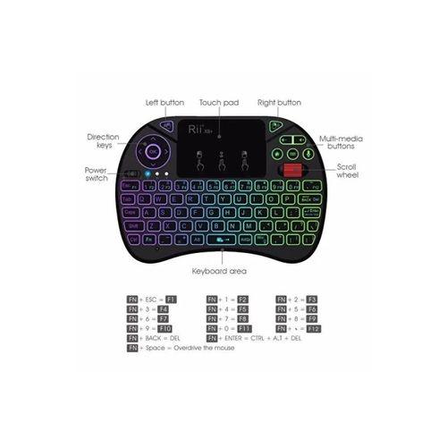 Rgb Işıklı Mini Kablosuz Klavye Touchpad Combo, Bluetooth Ve 2.4g Smart Tv Kumandası