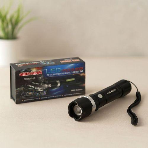 2in1 Zoomlu El Feneri ve COB LED - USB Şarjlı Metal Kasa, 3000 Lumen