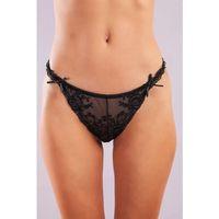 Giselle Mini String, Kadın Güpürlü Saten Siyah String Külot