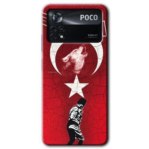 Poco x4 Pro Kılıf HD Desen Baskılı Arka Kapak + Temperli Cam - Bozkurt Atam