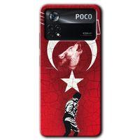 Poco x4 Pro Kılıf HD Desen Baskılı Arka Kapak + Temperli Cam - Bozkurt Atam