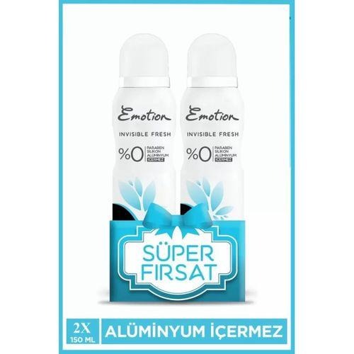 2 Adet Emotion Invisible Fresh Black & White Kadın Deodorant 150ml Vegan, Leke Bırakmaz