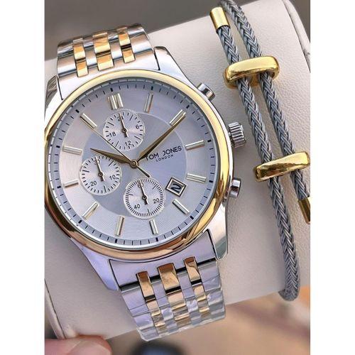 Tom Jones Bileklik Hediyeli Çelik Kordon 3 Atm Suya Dayanıklı 2 Yıl Garantili Erkek Kol Saati 10080.4
