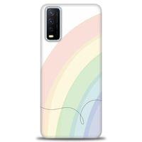 Vivo Y20 Kılıf HD Baskılı Kılıf - Soft Gökkuşağı + Tam Ekran Koruyucu