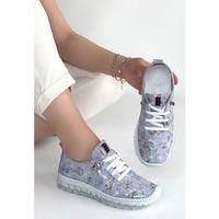 Kinte Lila Desenli Deri Bağcıklı Spor Ayakkabı