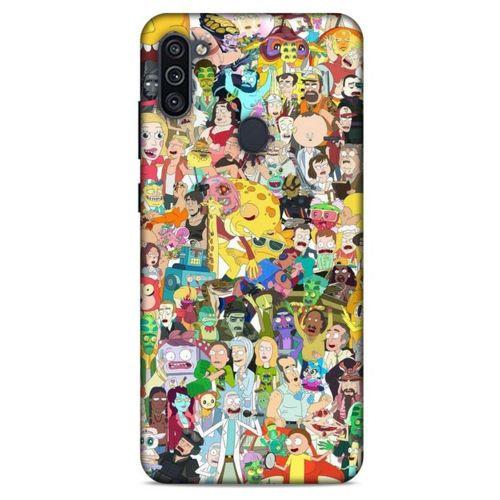 Samsung Galaxy M11 Uyumlu Kılıf Rick And Morty (36) Glitter Kılıf Cop Morty