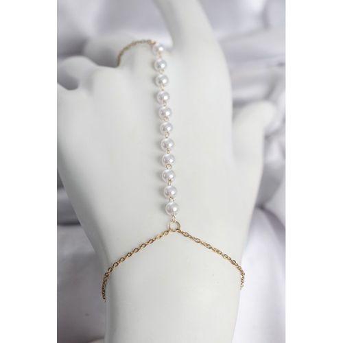 316L Çelik Gold Renk Sıralı İncili Model Kadın Şahmeran