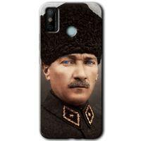 Tecno Spark 6 Go HD Baskılı Kılıf + 9D Tam Ekran Koruyucu - Başkomutan Atatürk