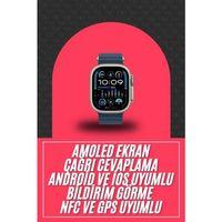 49mm Akıllı Saat Amoled Ekranlı Kadın Erkek Kol Saati Plastik Kordon